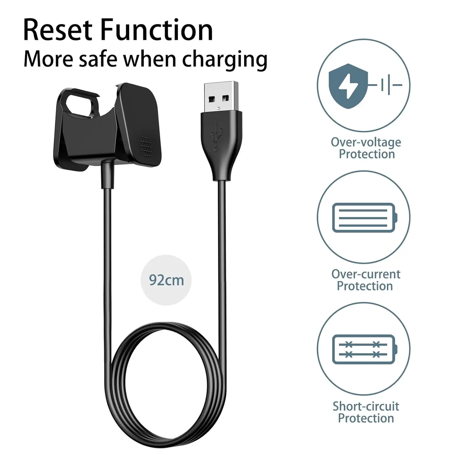 Charger Cable for Fitbit Charge 3/Charge 4 Replacement USB Charging Cradle Dock Stand Cable for Charge 3/Charge 4Fitness Tracker