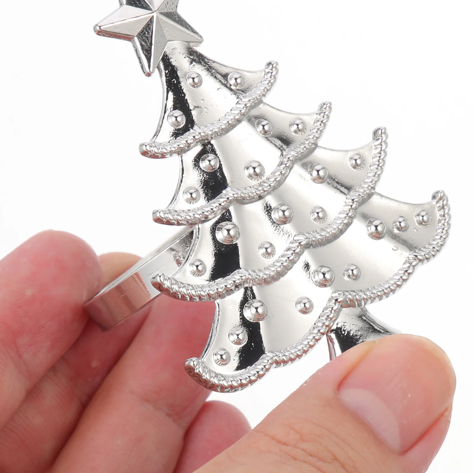 

6Pcs Napkin Rings Set Premium Alloy Tree Shape Napkin Holders for Xmas Dinner Table Decor Accessories Table Decors