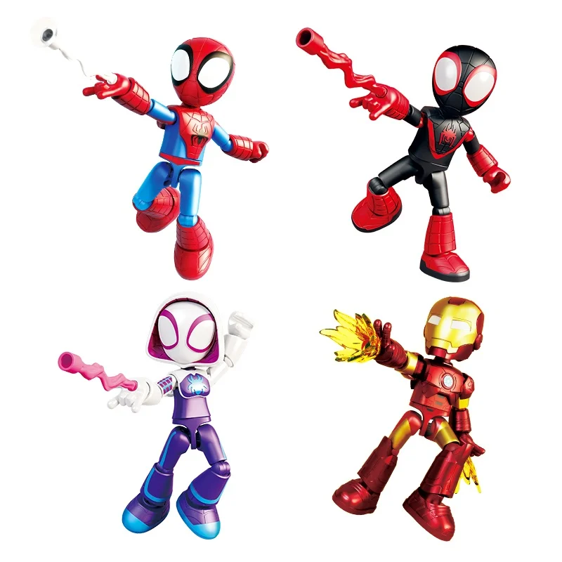 En Stock véritable Blokees Marvel Spidey incroyable ami Spider-Man Miles Ant-Man Anime Figure figurine modèle Collection jouets