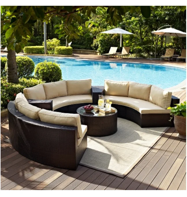 

2022 Semi Circle Leisure Ways Patio Furniture Round Modular Sofa