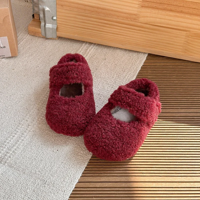 Kid Furry Shoe 2026Winter New Plush Gril Shoes Light Plush Cotton Shoes Trend Girl Casual Shoes Allmatch Kid Shoe Tenis De Mujer