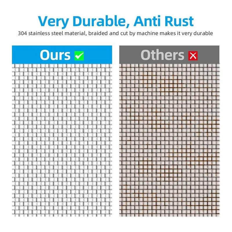 Mesh Sheet Size,20 Mesh Woven Wire Mesh Gap-Blocker Roll Drain Cover Mesh Silver