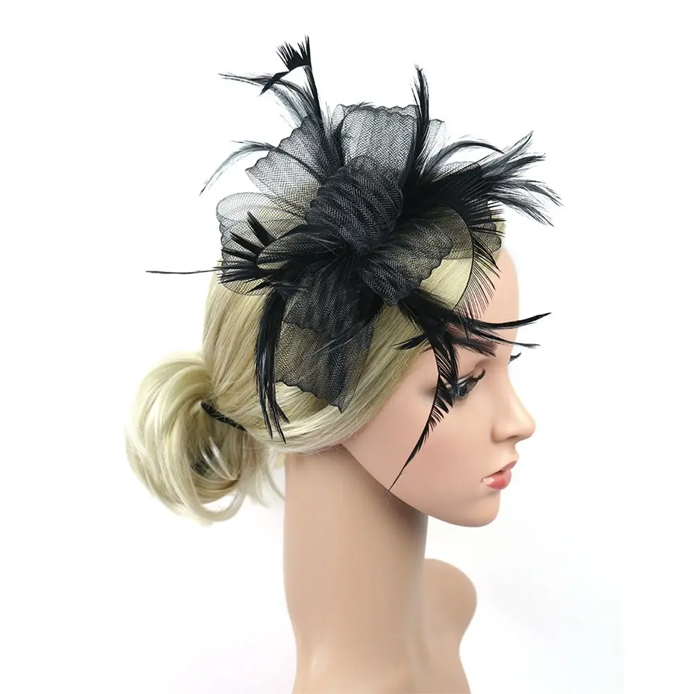 Royal Races Large Feather Fascinator Headband Ladies Day Races Aliceband Royal Ascot