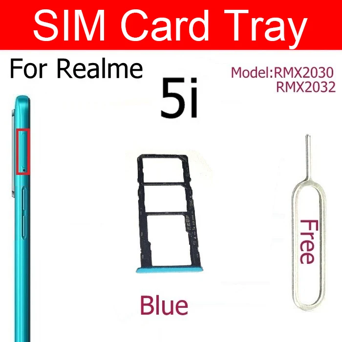 For Realme 5 5S 5i 5 Pro SIM Card Tray Dual Nano Sim Card Tray  Card Reader Holder Slot Replacement Parts