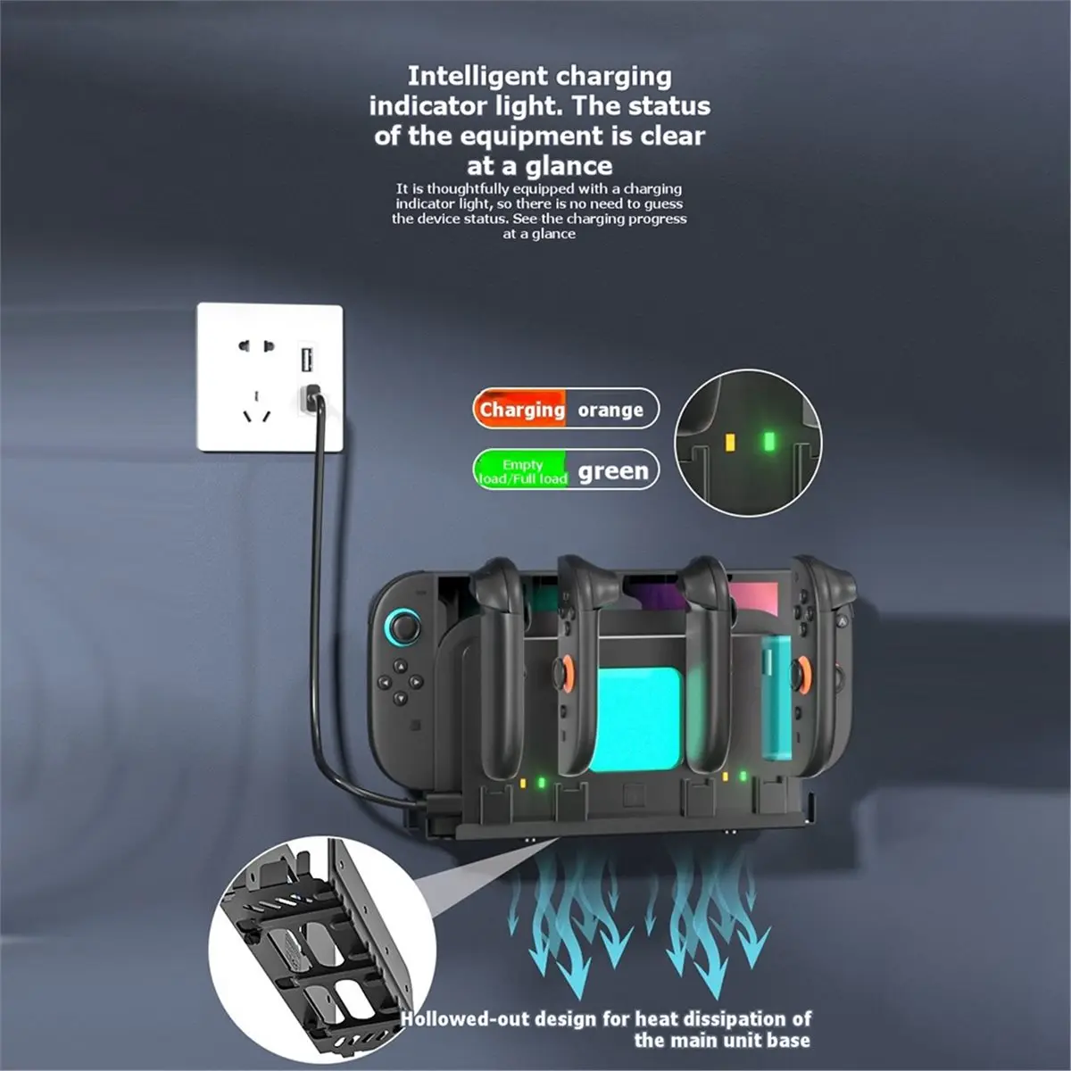 Wall Stand Dock for Switch 2 Console Universal Storage Rack /OLED Consoles with Charging for Controllers