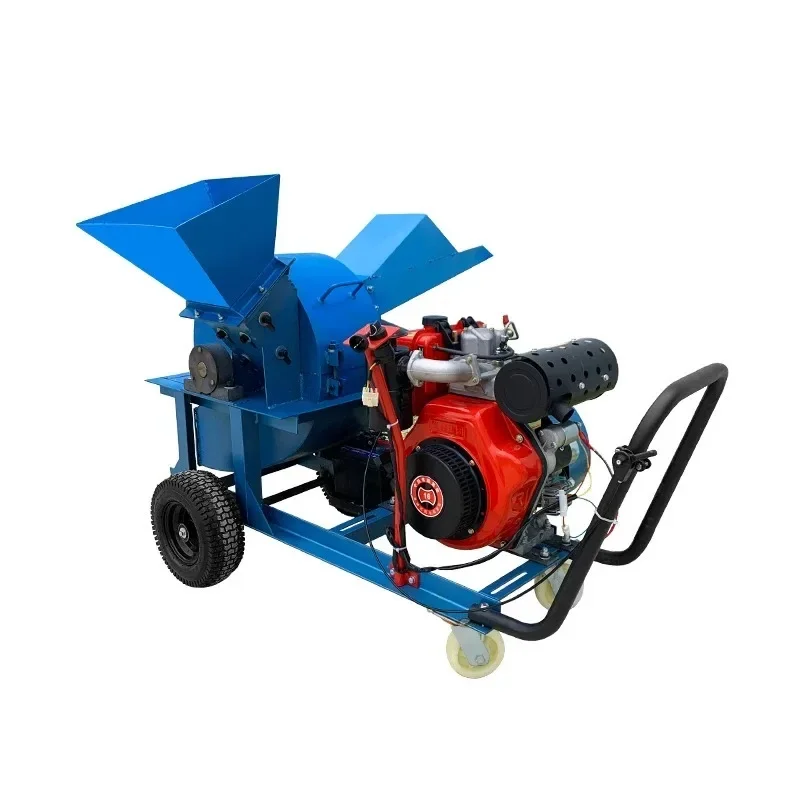 

diesel garden tree crusher high horsepower straw mobile wood crusher