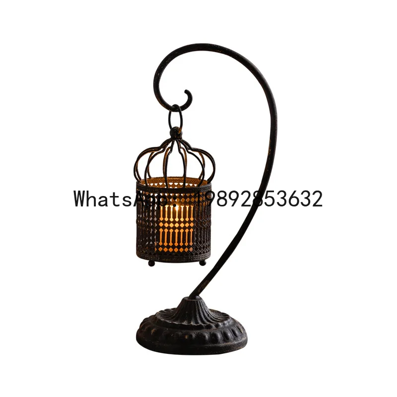CZ  Art Hollow Decorative Ornament Candle Holder Atmosphere Arrangement Creative Metal European Style Wedding Photography Prop