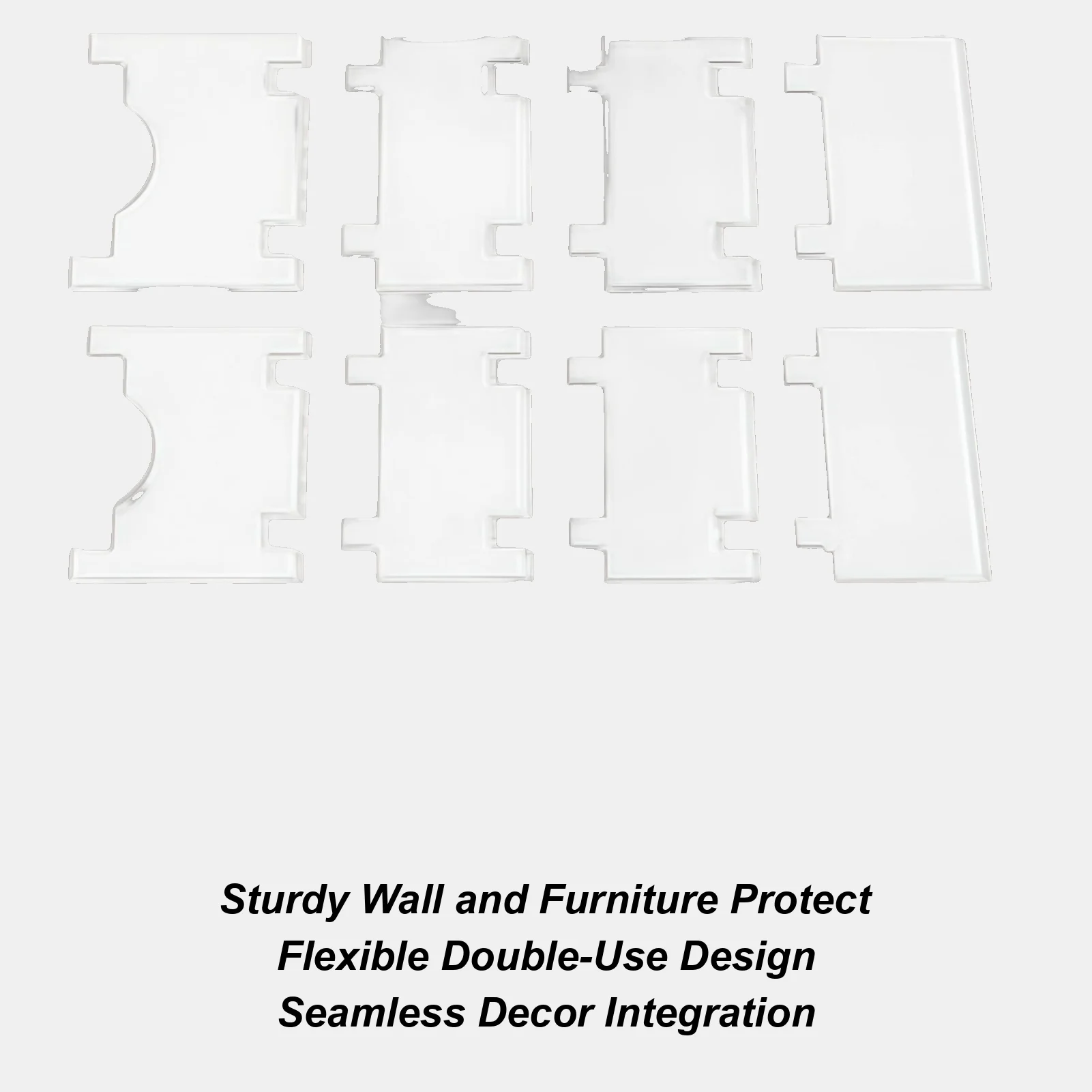 سدادات حائط للأريكة مكونة من قطعتين حماية شفافة من الأكريليك للأريكة وفاصل جداري لطاولة كرسي وأرضيات من الخشب الصلب #1