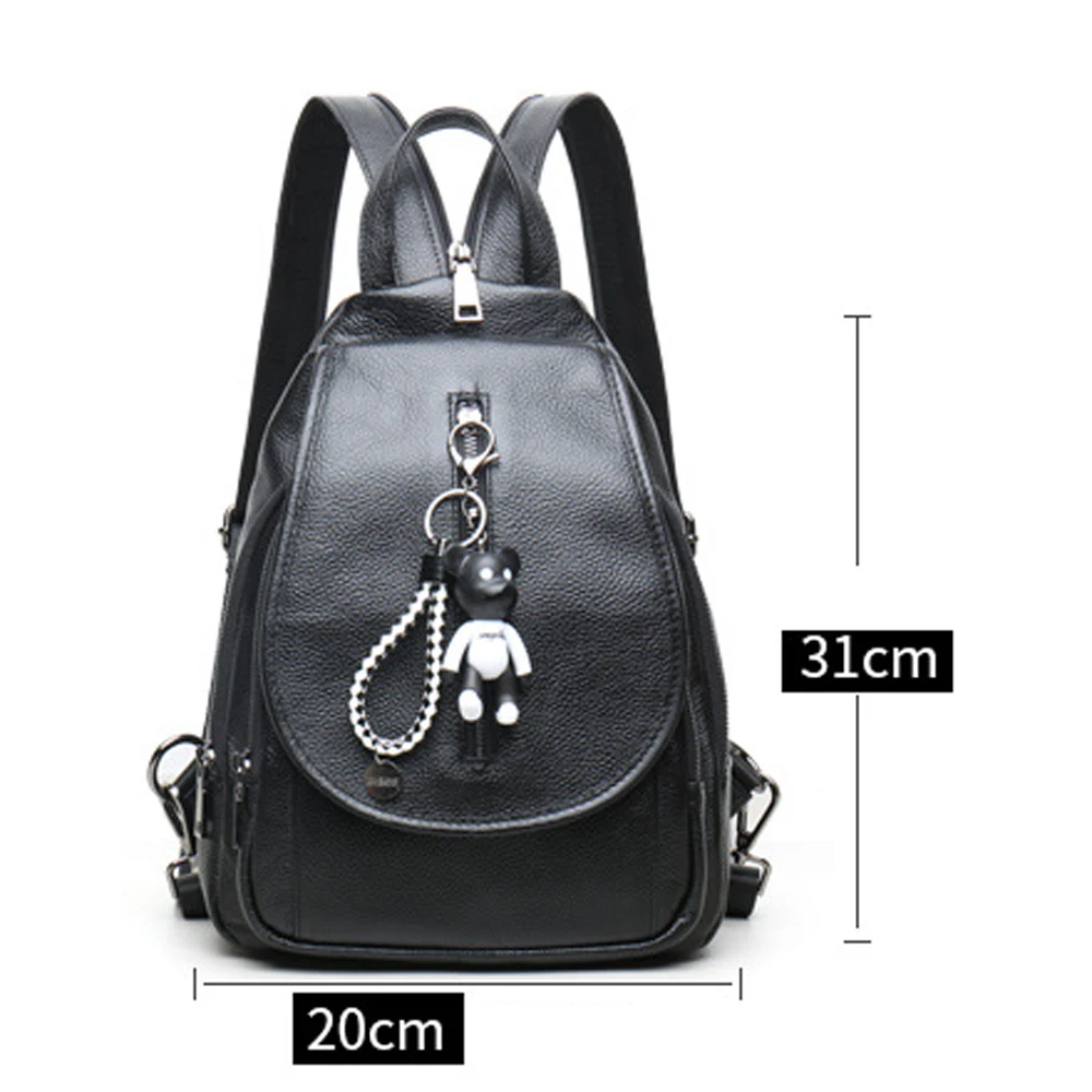 Portable Soft Leather Fashion Contracted  Large Capacity Classic Multi-Function Luxury  Personality Women's Backpack