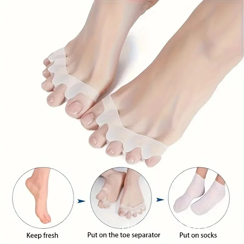 2Pcs/4Pcs/6Pcs  Silicone Toe Cushion, Unisex, Soft and Shock-Absorbing, Anti-Slip and Anti-Abrasion, Lightweight Foot Pad