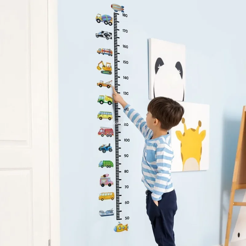 Transport Truck Cars Growth Chart for Kids Wall Stickers Measure Height Children Ruler Nursery Room Decor Art Home Accessories