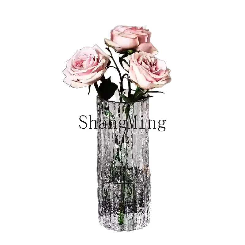 

DSA vase ornament living room flower arrangement glass transparent thickened light luxury creative hydroponic vase