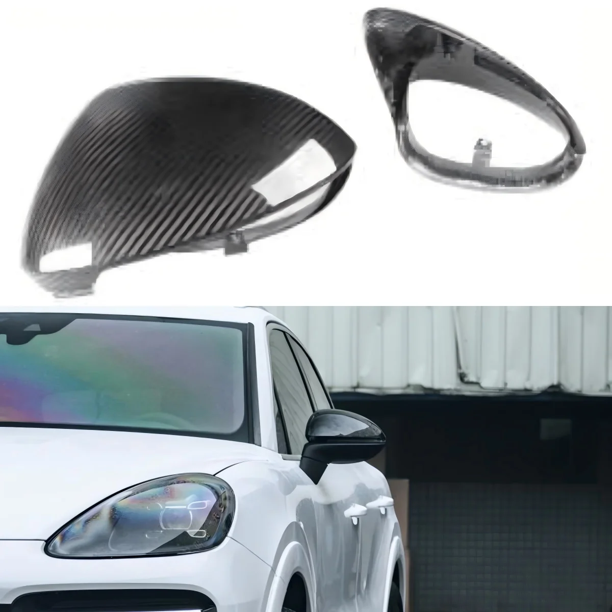 

For Porsche cayenne GTS 2025 Coupe Genuine Dry Carbon Fiber Rearview Mirror Caps Car Body Kits Auto Parts Car Accessories