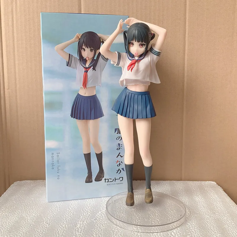 

28CM Sailor Fuku no Mannaka Anime Figure Sailor Suit JK Model Toy Clothes Detachable Standing Doll
