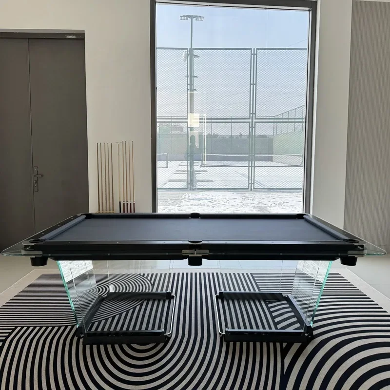 Crystal tempered glass pool table Chinese American black eight acrylic family standard