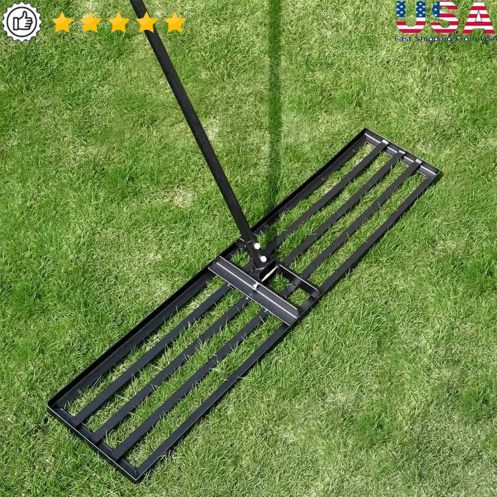 Lawn Leveling Rake Heavy Duty Level Rake 45-Inch Wide 69 Inch Handle Lawn Leveler Levelawn Tool Garden Golf Couse Farm Backyard…