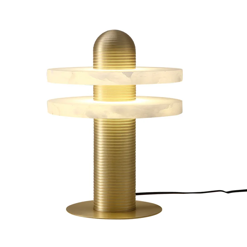 اسبانيا الفاخرة الرخام الطبيعي LED الطابق ضوء الحديثة مصمم شخصية ديكور دراسة غرفة نوم السرير فندق مصابيح طاولة الحد الأدنى #6