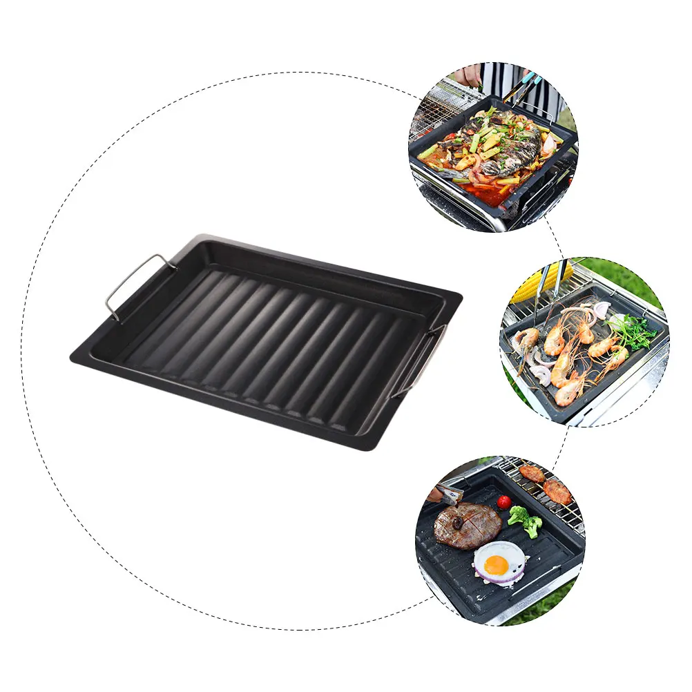 

1pc Thickened Baking Heavy Duty Carbon Steel Non Stick Roasting Tray BBQ Grilling Barbecue Supplies Supplies Easy Clean