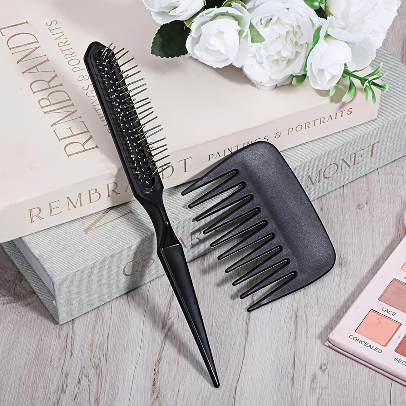 طقم من مشطين صغيرين واسعين الأ - مراجعة Detangling Wide Comb وسعره