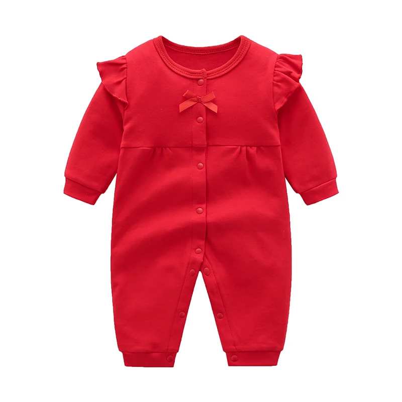 Conjunto de roupas de bebê lua cheia, macacão vermelho, macacão recém-nascido, princesa infantil de um ano, outono