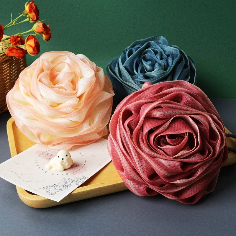 Soft Mesh Bath Sponge Ball Elastic Mesh Design Body Cleaner Exfoliating Bath Flower Nylon Cleaning Brush Bath Puff Body Cleaning