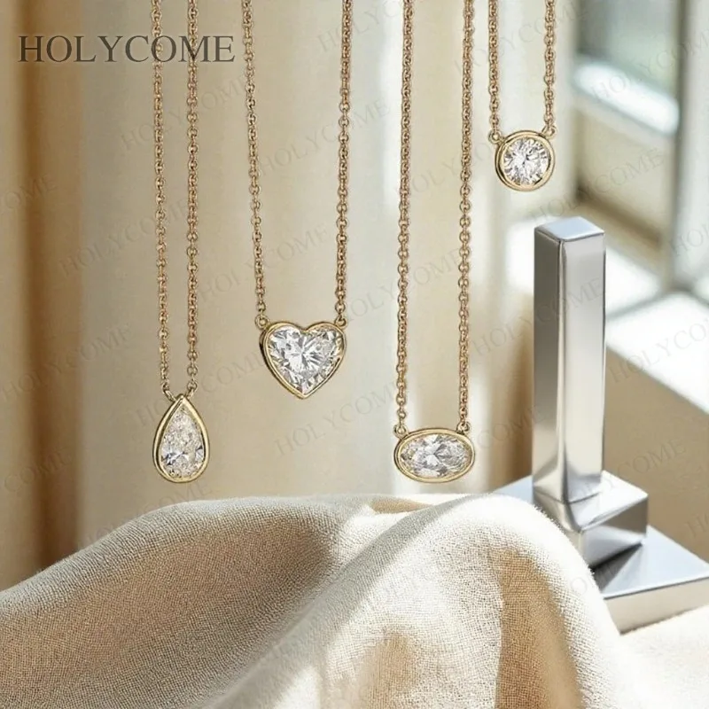 

Ожерелье на заказ, стерлинговое серебро 925 пробы, муассанит, лабораторный бриллиант, подвеска-подвеска, ожерелье 10 К/14 К/18 К, золотые ювелирные изделия для женщин, свадьба