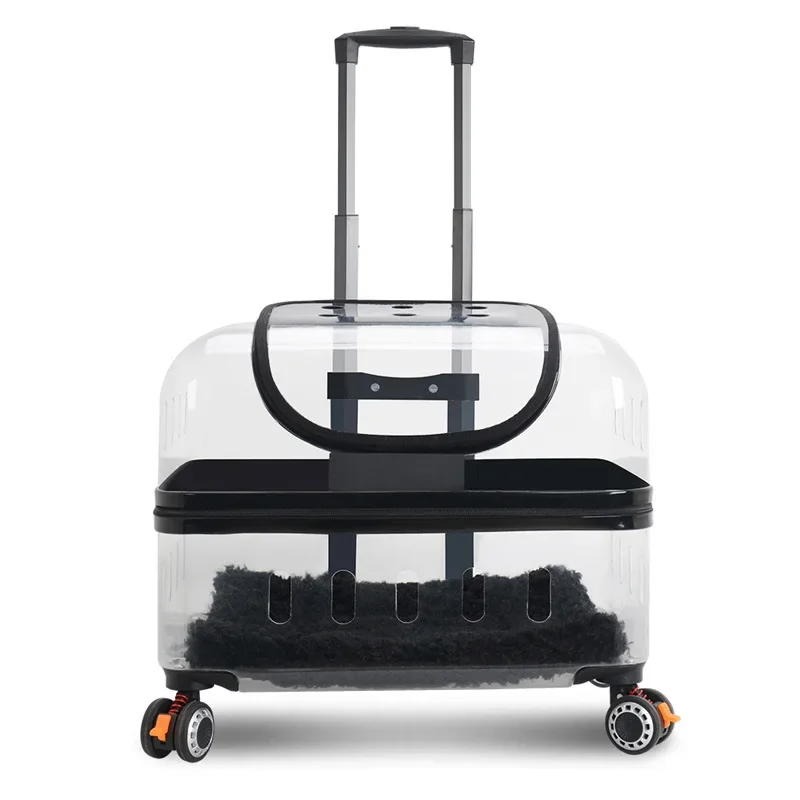 Outdoor Portable Pet Trolley, Large Capacity Cat Bag, Panoramic Transparent Space Capsule, Ventilate, Breathable Transport Cart