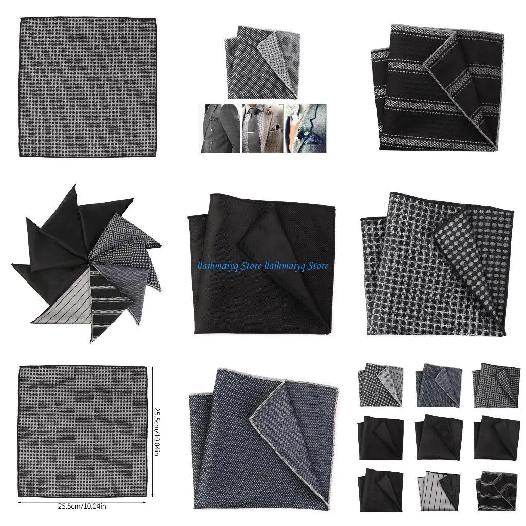 573B 25.5x25.5cm 男性ハンカチ 商務ハンカチ 洗えるポケットチーフ