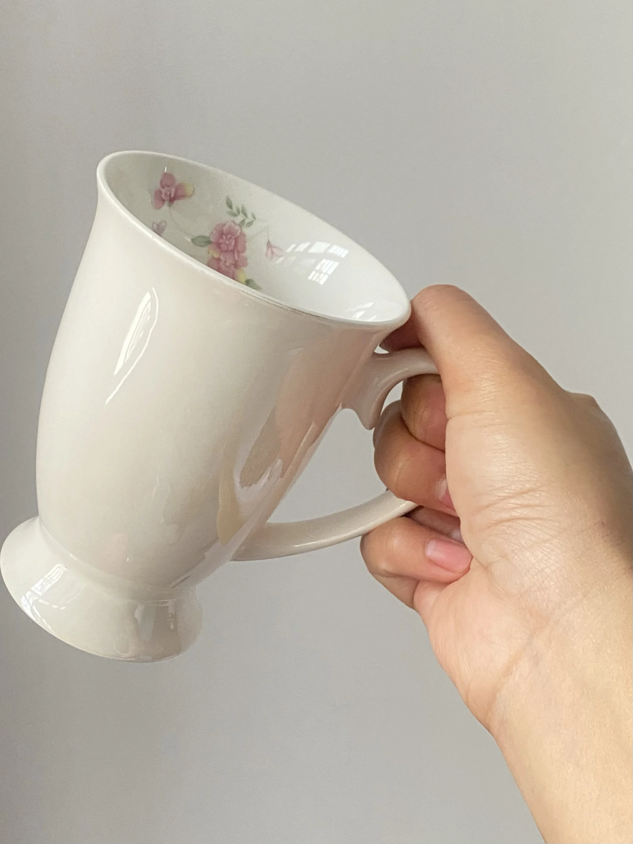 

Retro Cerc Coffee Cup High Footed Water Mug Small Floral ternoon Tea Cup Nordic Sle Hard Fine Porcelain from China