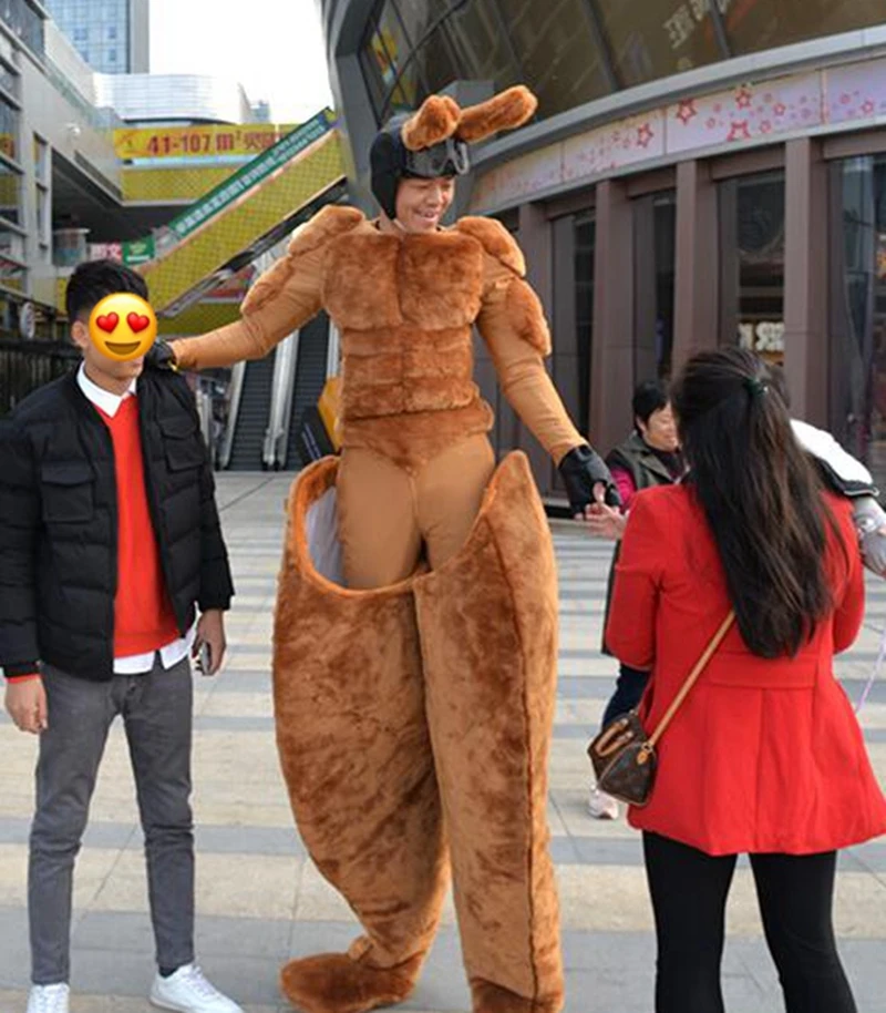 Stilts Carnival Fancy Dress for Entertainments Adult Walking Stilt Kangaroo Costume Funny Animal Character Mascot