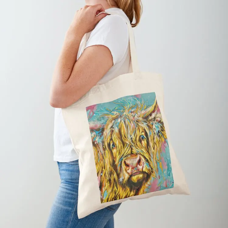 

Highland Cow Digital Artwork Tote Bag Canvas bag Reusable bags Eco bag shopping logo