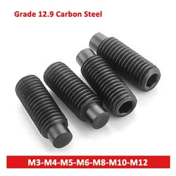 M3 M4 M5 M6 M8 M10 M12 Grade 12.9 Steel Allen Head Hex Hexagon Socket Set Screw with Dog Point Grab Grub Convex End Bolt DIN915