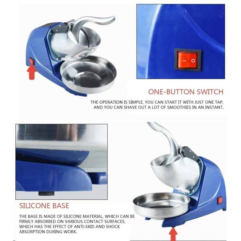 Snowflake Ice Crusher  Mini Shaved Ice Machine Snowflake  Crusher 220V/110V Household Electric Shaved Ice Machine