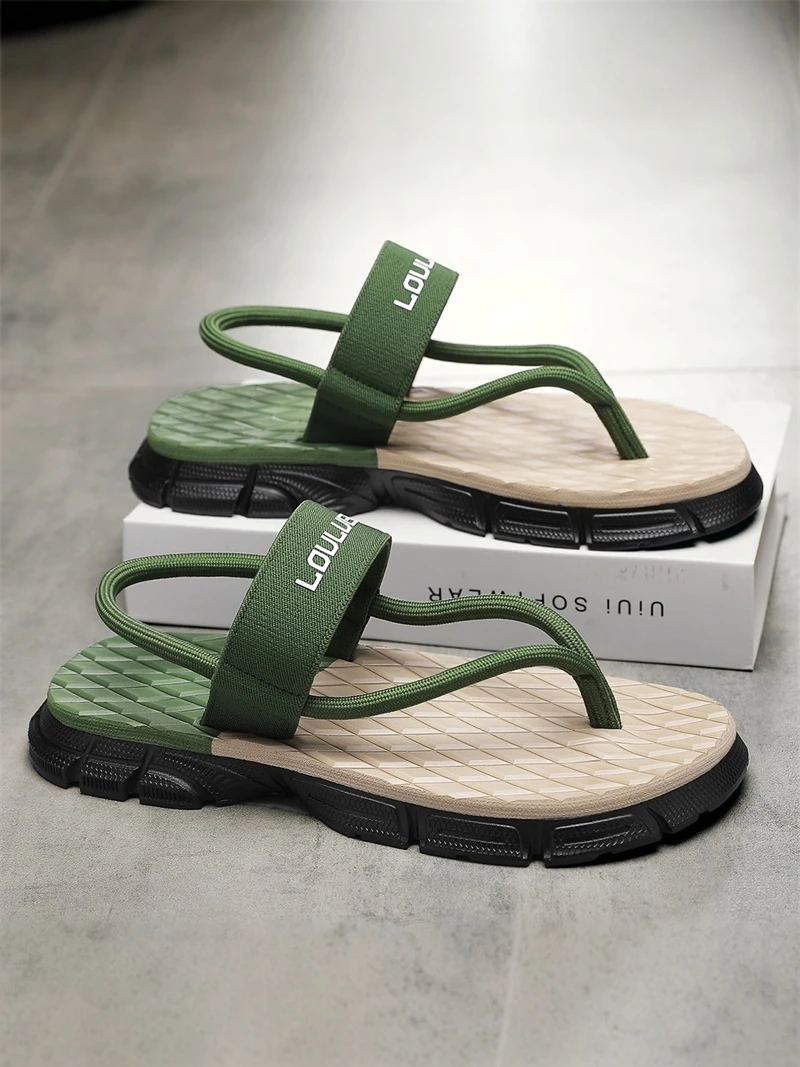 

Men's Summer 2026 Trendy Outdoor Beach Sandals Sports Anti-slip Wear-resistant Soft Bottom Thong Slippers Casual EVA Material