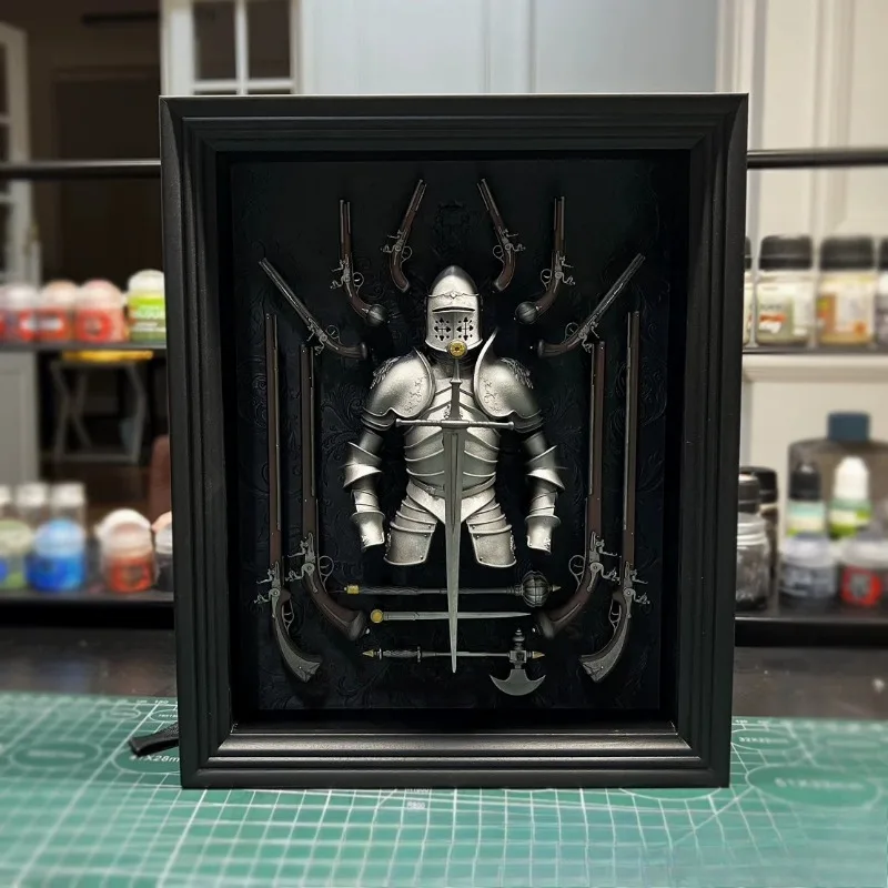 Dragon Flying Rabbit Dance, Tabletop Ornament Resin Ornament, European Knight Fire Armor Photo Frame