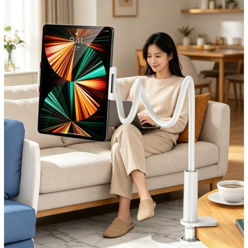 

Универсальный держатель-гусиная шея 3.5-10.5 дюймов, 70 см, 100 см, 120 см, гибкий кронштейн, настольный/прикроватный зажим, подставка для планшета