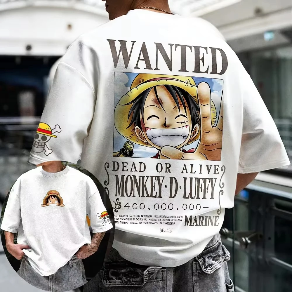 2026 New Hot Summer Unisex Oversize One Piece Skull Anime T Shirt Men Women Cotton Streetwear Casual Top Graphic Tee Trendy