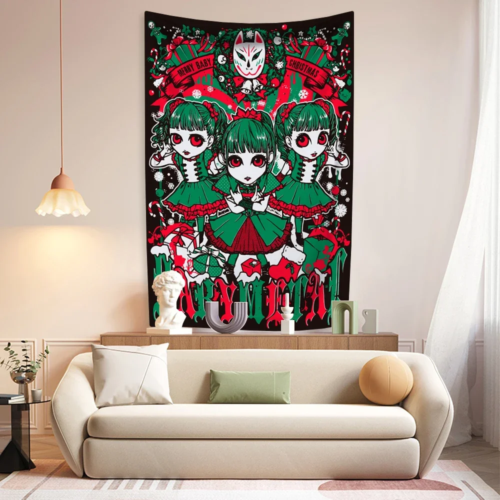 1 قطعة الفرقة المعدنية البوب اليابانية نسيج Babymetals الجدار الشنق ديكور المنزل جماليات عنبر خلفية حفلة صديق الهدايا