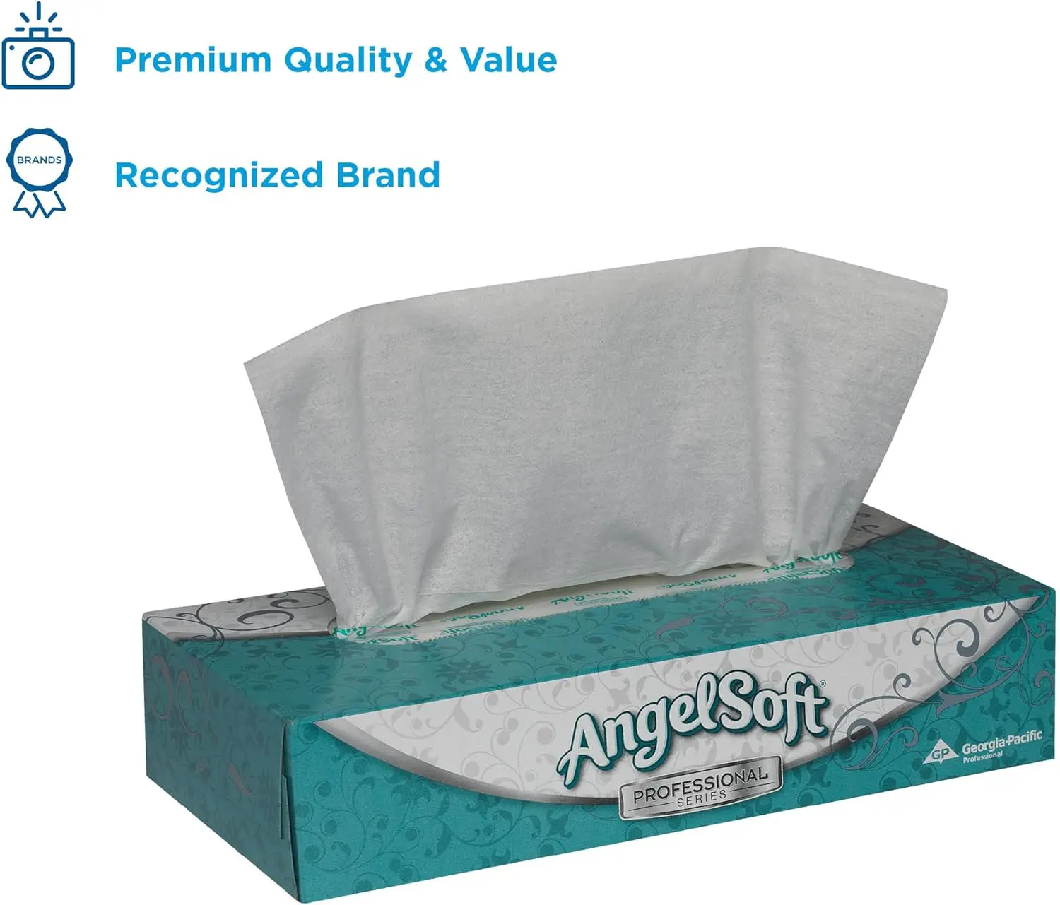 Georgia-Pacific Angel Soft Professional Series 2-Ply Facial Tissue, 30 Flat Boxes, 100 Sheets Per Box (48580)