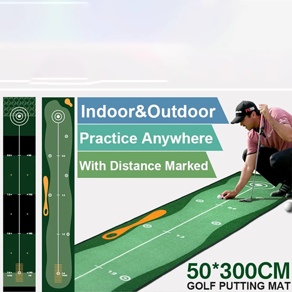 Tapis de Golf 50x300cm, tapis de mise, entraînement intérieur et extérieur, pratique de Golf, tapis de Fairway vert, lavable et antidérapant