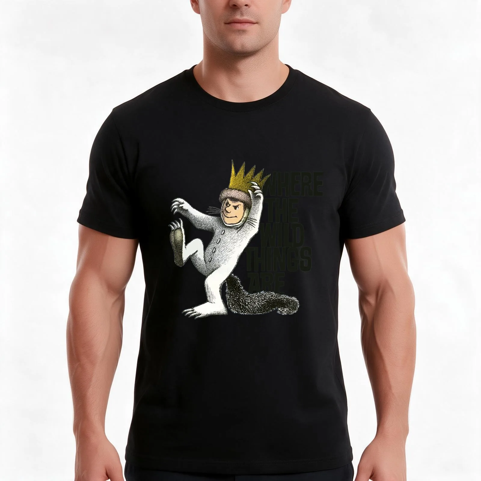 Where The Wild Things Are T-Shirt, Summer Casual Cotton Tee, Oversized Streetwear Tops, Vintage Graphic Print, Unisex Men Women