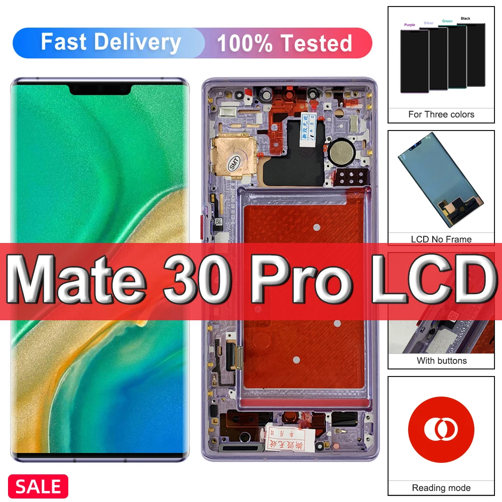 

For Huawei Mate 30 Pro Display 6.53" OLED For Huawei Mate 30 Pro LIO-L09 L29 AL00 lcd Touch Screen Digitizer Assembly with Frame