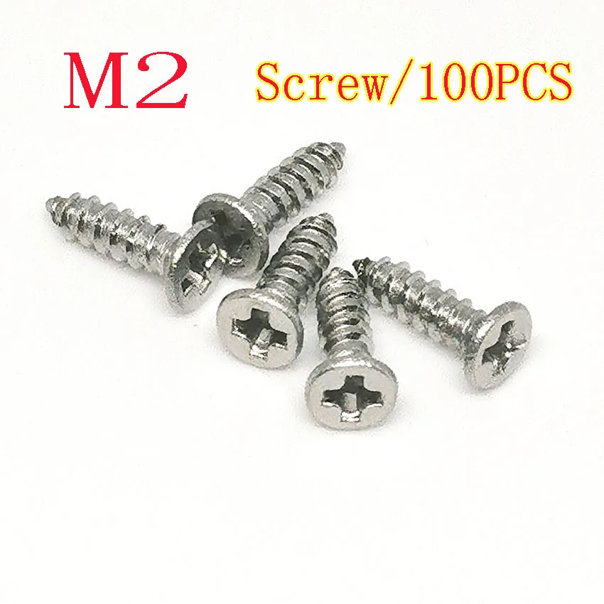 100Pcs M2 CM Cross Phillips Super Ultra Thin Flat Wafer Head Self-tapping Wood Screw 304 Stainless Steel