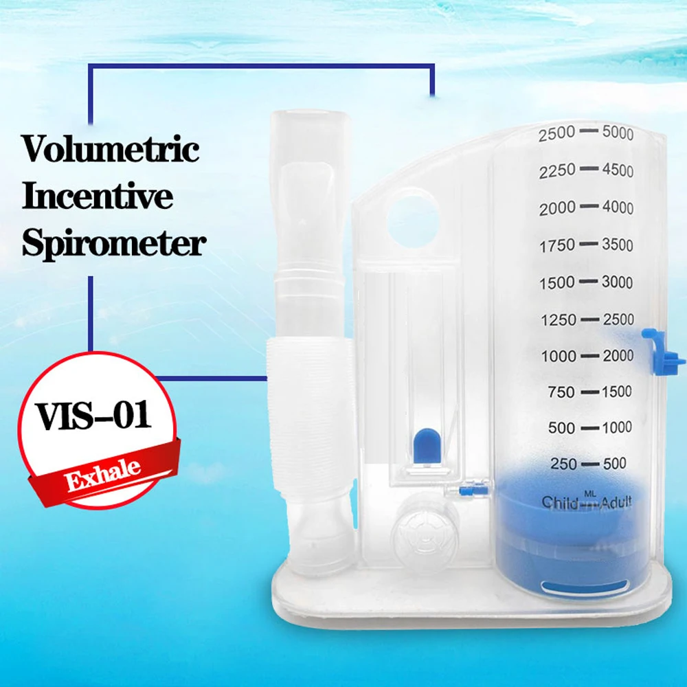 VIS-01 Breathing Trainer Deep Breathing Lung Exercise Massager for Pneumonia Spirometer Volume Measurement Respiratory Exerciser