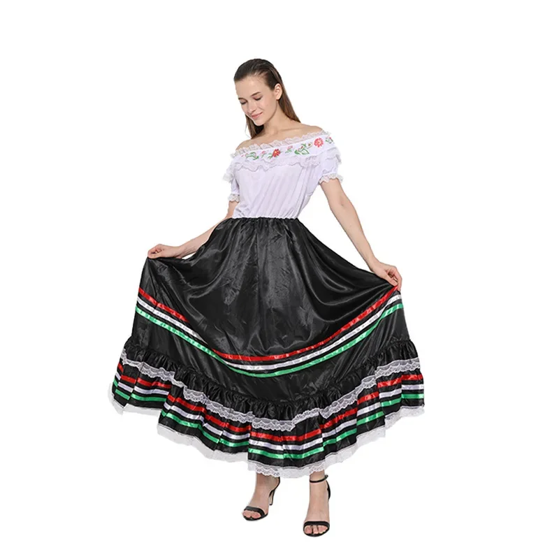 Traditional Women Mexican Senorita Costume Spanish Cosplay Western Halloween Costume For Adult