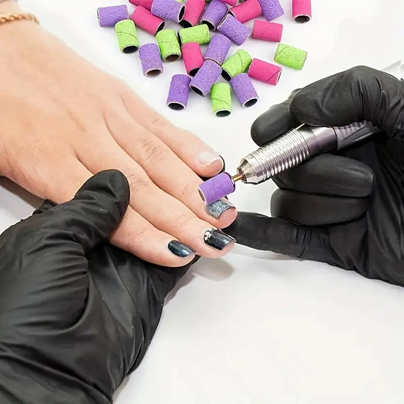 مسمار الرملي حلقة العصابات 210 قطعة حصى الكهربائية مانيكير الحفر طحن رؤساء UV هلام البولندية إزالة باديكير أدوات جلخ