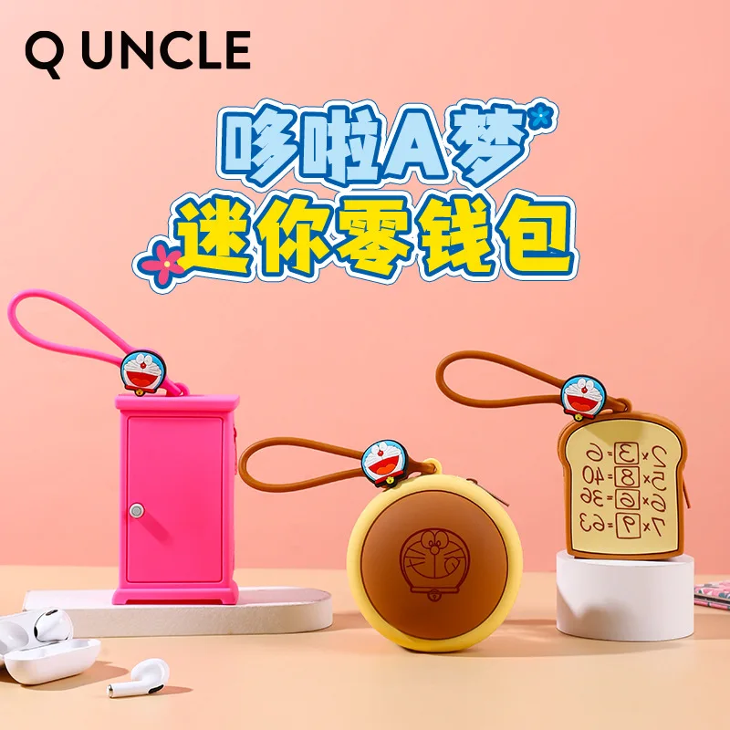 Genuino Doraemon Dorayaki cartera pequeña llavero de coche cualquier puerta bolso escolar para niños colgante animación periférica regalos de vacaciones
