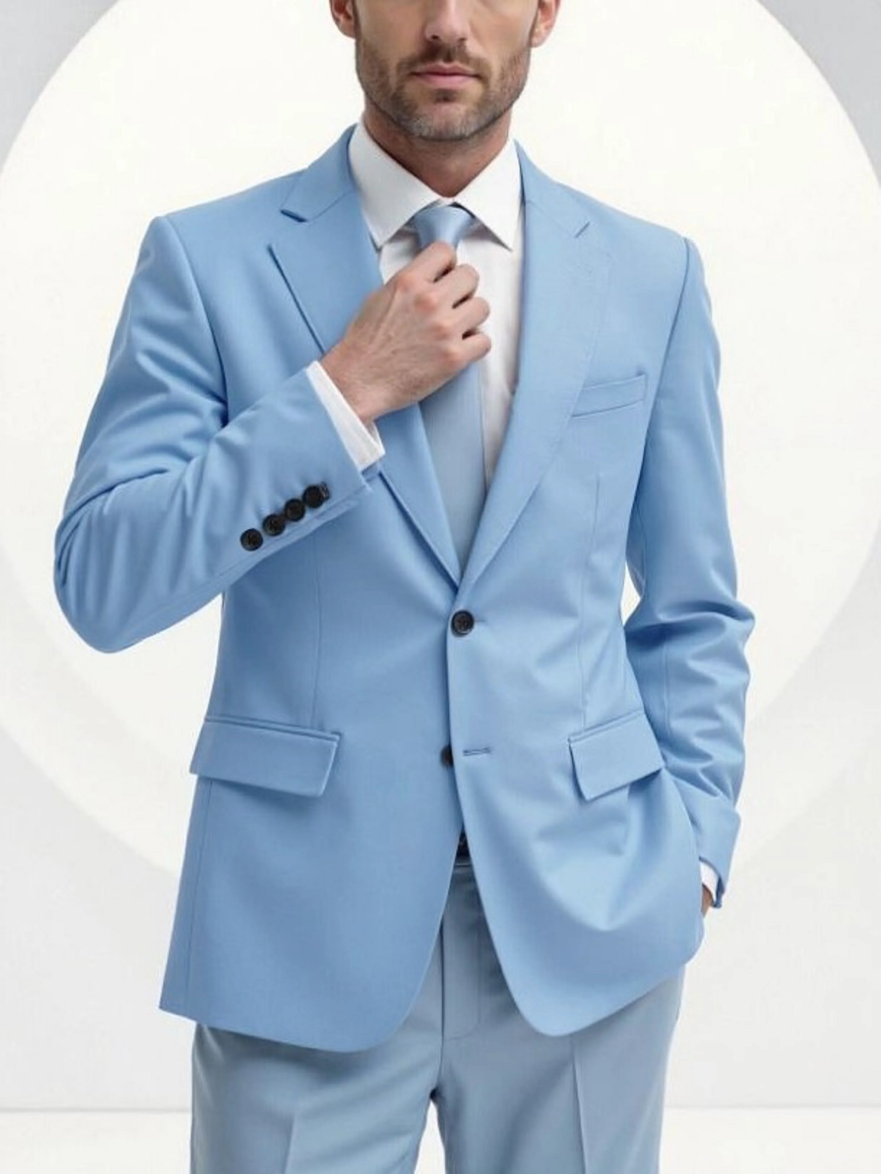 

Stylish men's two-button suit jacket for spring and autumn, casual blue men's suit, elegant solid color men's jacket