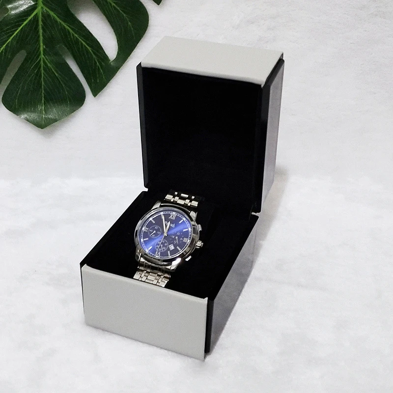 Free Customized Logo on Surface or Inside of Watch Box Display Case Luxury Gift PU Display Boxes Shadowboxes Apple Watch Stand