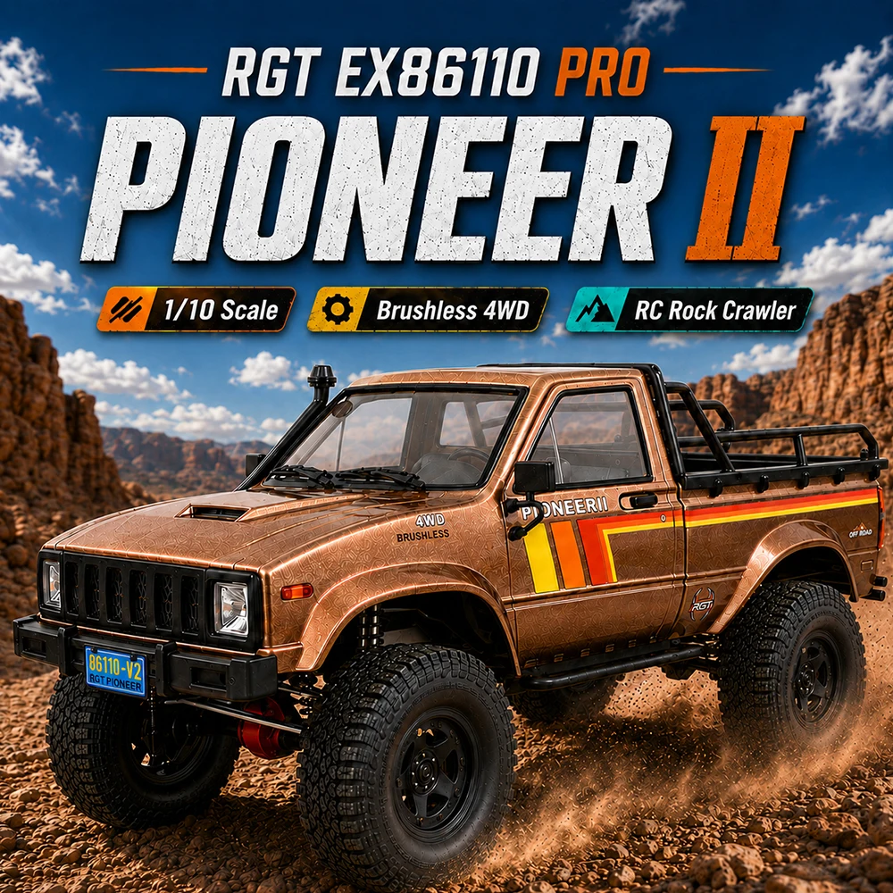 RGT PIONEER II Pickup EX86110 PRO Brushless 4WD 1/10 RC Electric Remote Control Model Car Off-Road Crawler Adult Toys
